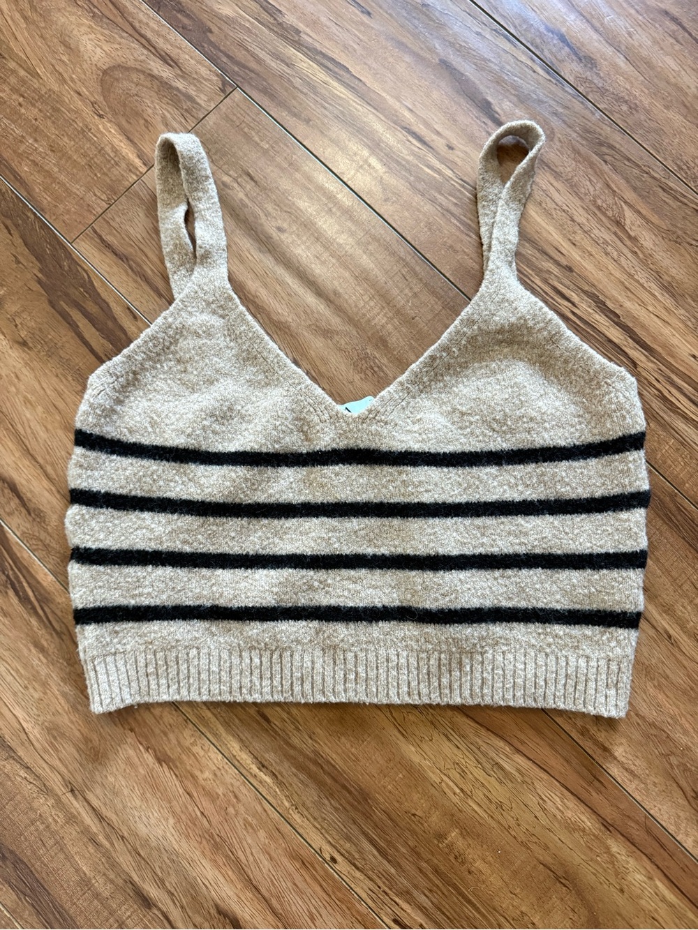 Zara Cream top with Black Stripes